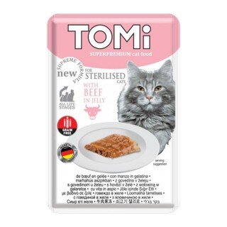 Tomi Sterilised Biftekli Pouch 85 gr Kedi Maması kullananlar yorumlar